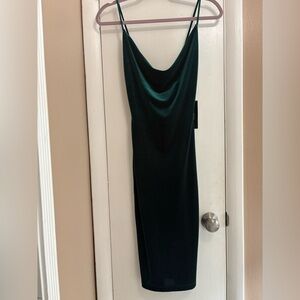 Slinky Green Velvet Dress